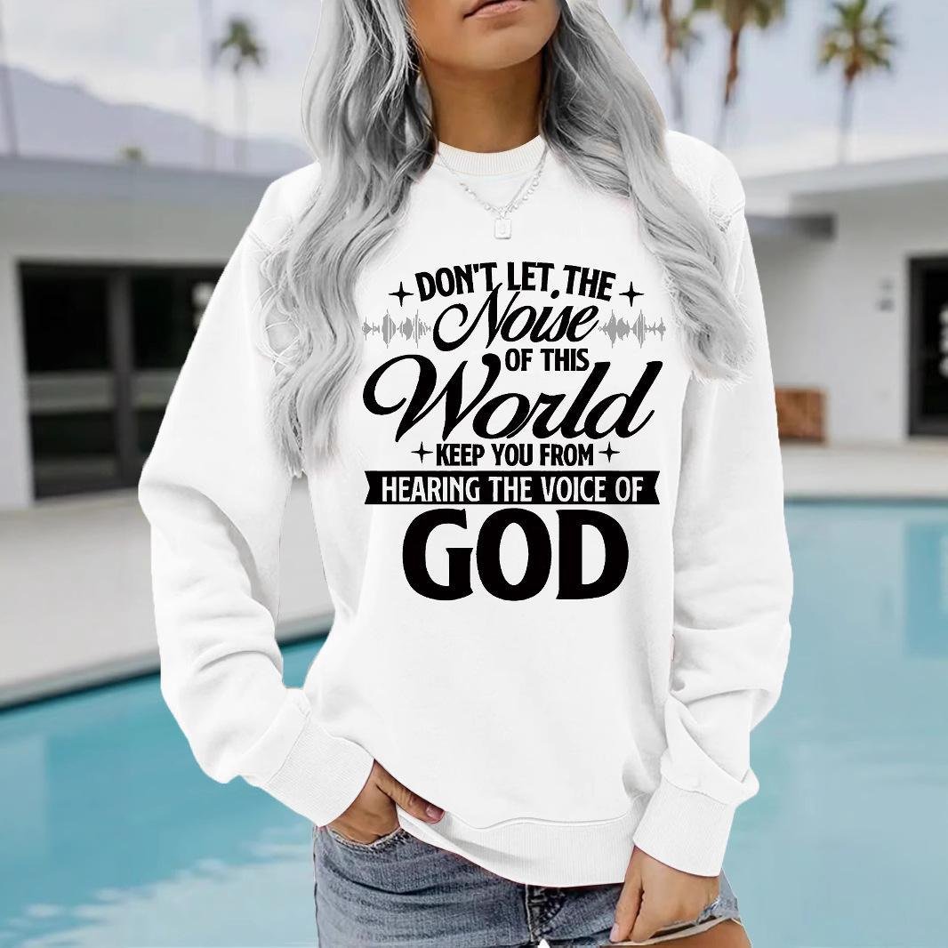 Voice of God Inspirational Printed Casual Loose Hoodie - Image 3