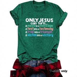 JESUS can turn new round neck loose short sleeved shirt