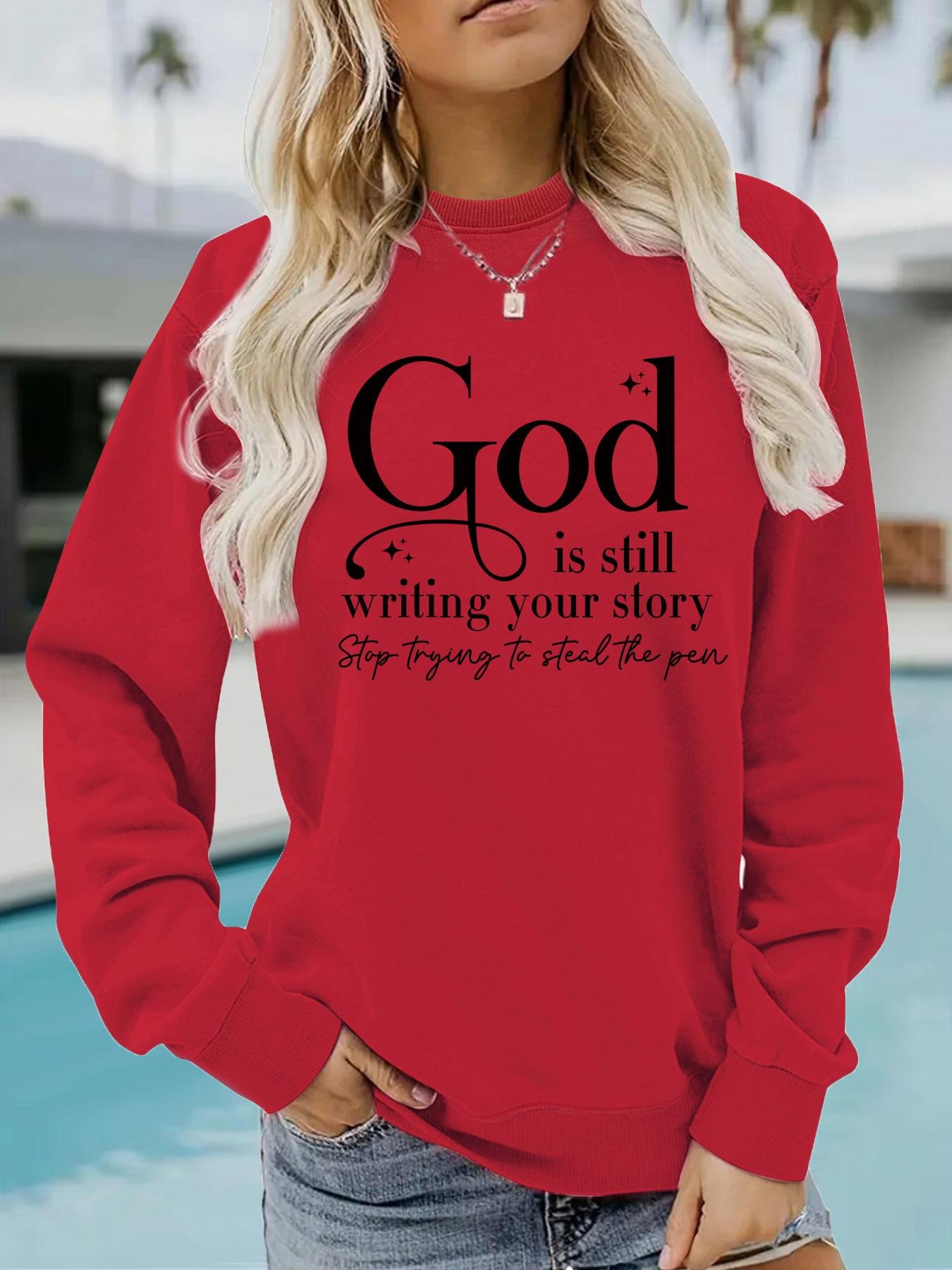 GOD STOP printed pullover sweatshirt - Image 9
