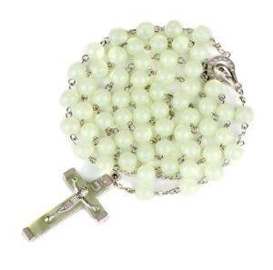 Classic Fashion Luminous Religious Style Christian Rosary Jewelry Luminous Rosary Cross Necklace