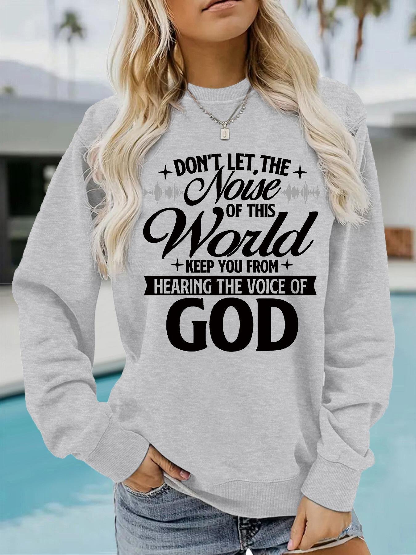 Voice of God Inspirational Printed Casual Loose Hoodie - Image 10