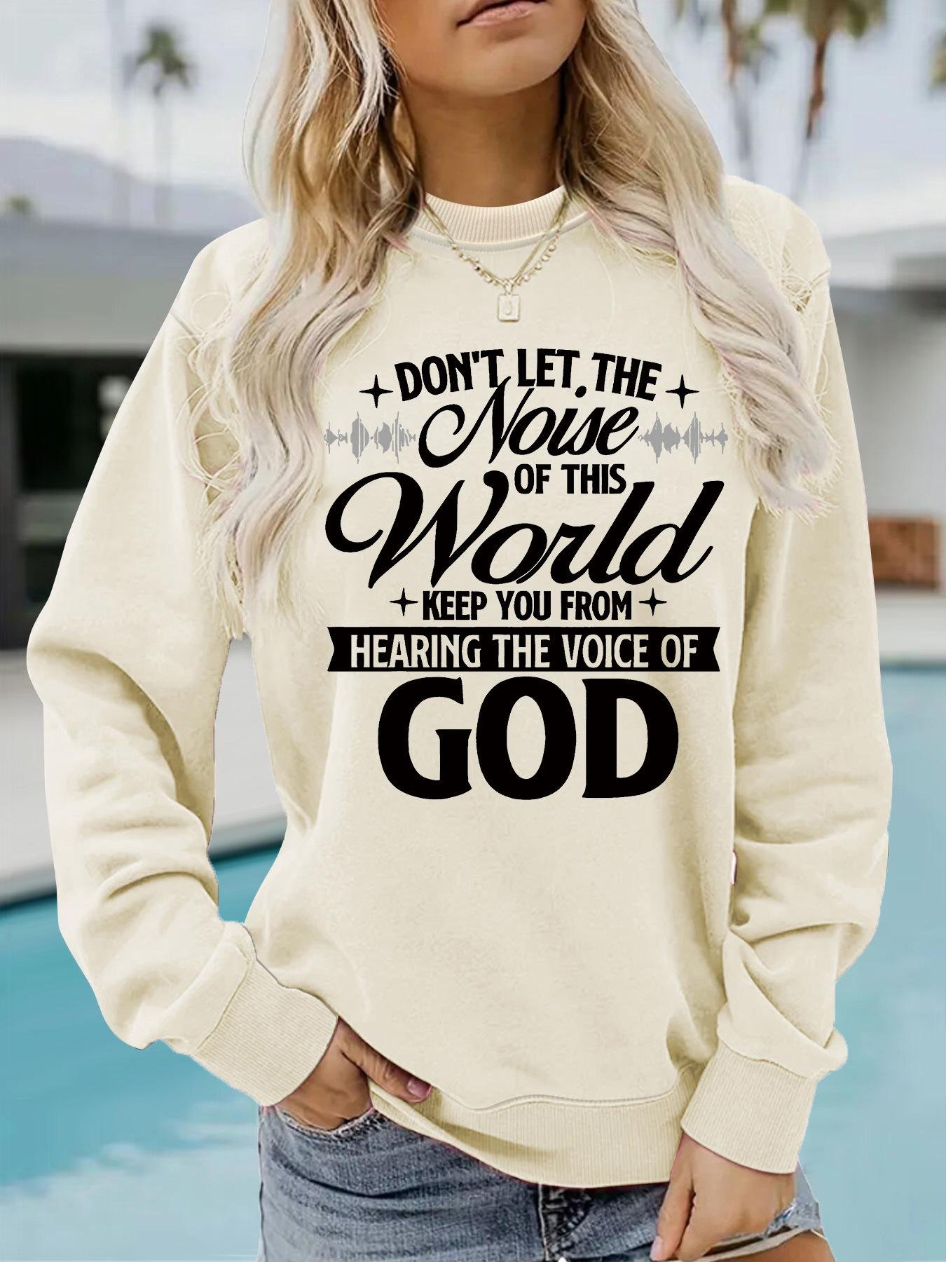 Voice of God Inspirational Printed Casual Loose Hoodie - Image 13
