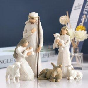 Manger Set Ornament Religious Nativity Six-Piece Ornament Resin Crafts
