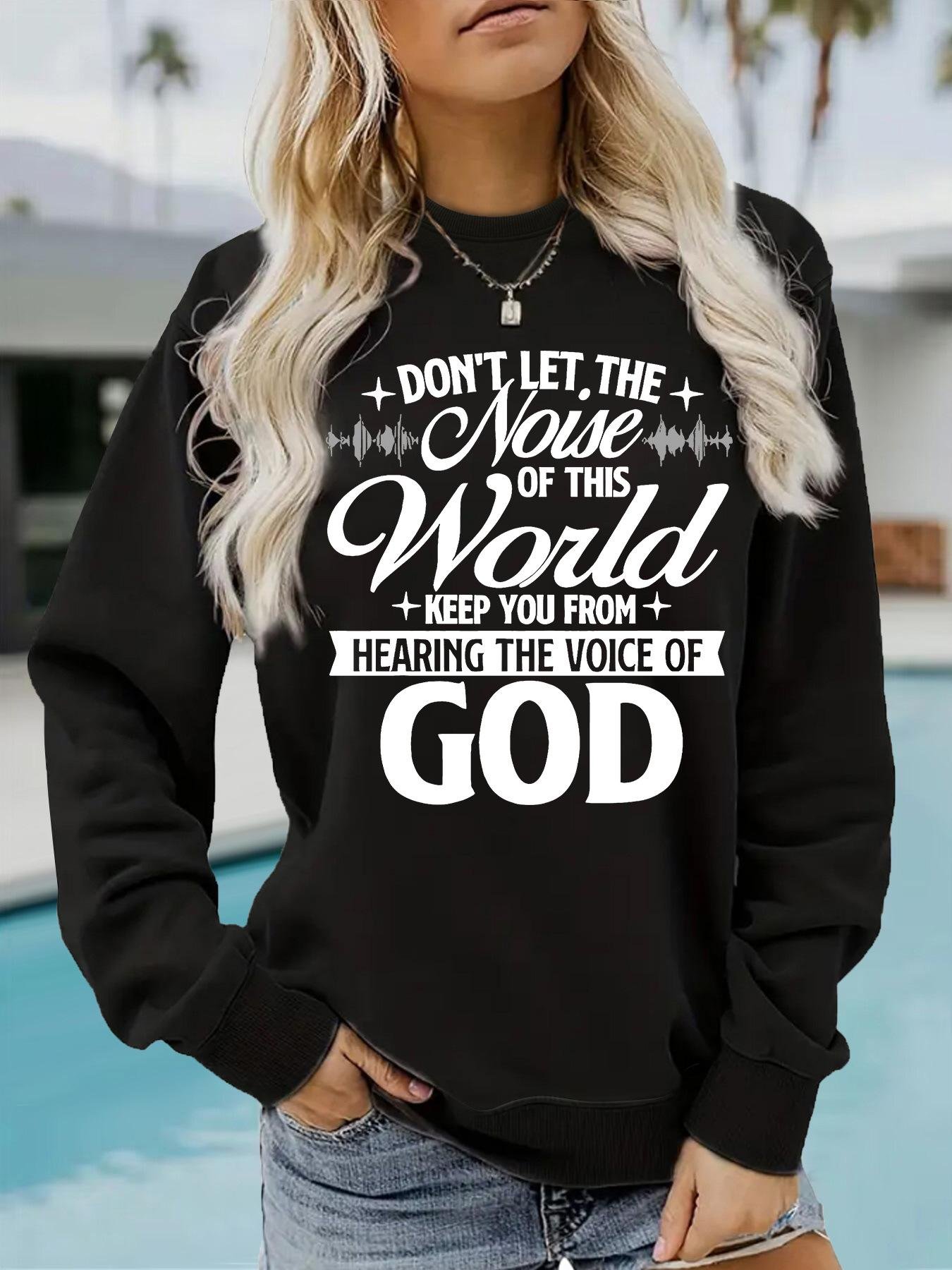 Voice of God Inspirational Printed Casual Loose Hoodie - Image 8