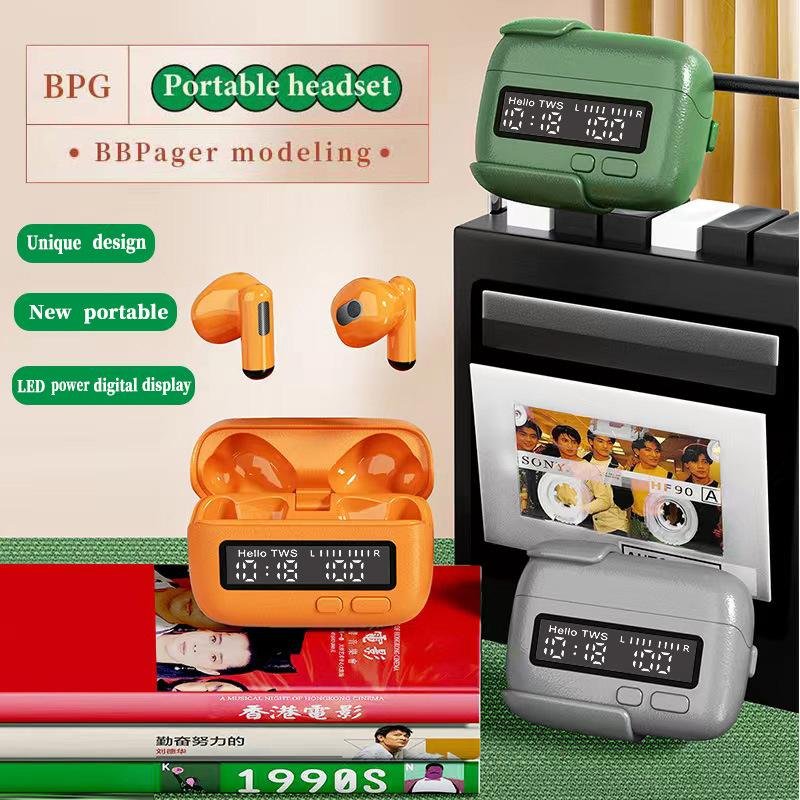 BPG portable wireless Bluetooth headset BB machine unique retro personalized trendy digital clock - Image 2