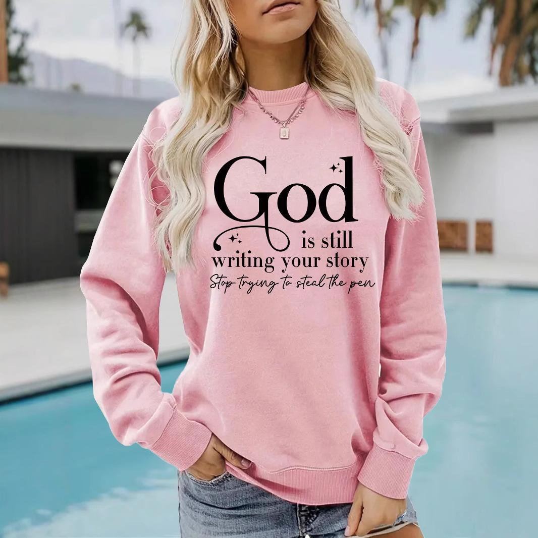 GOD STOP printed pullover sweatshirt - Image 4