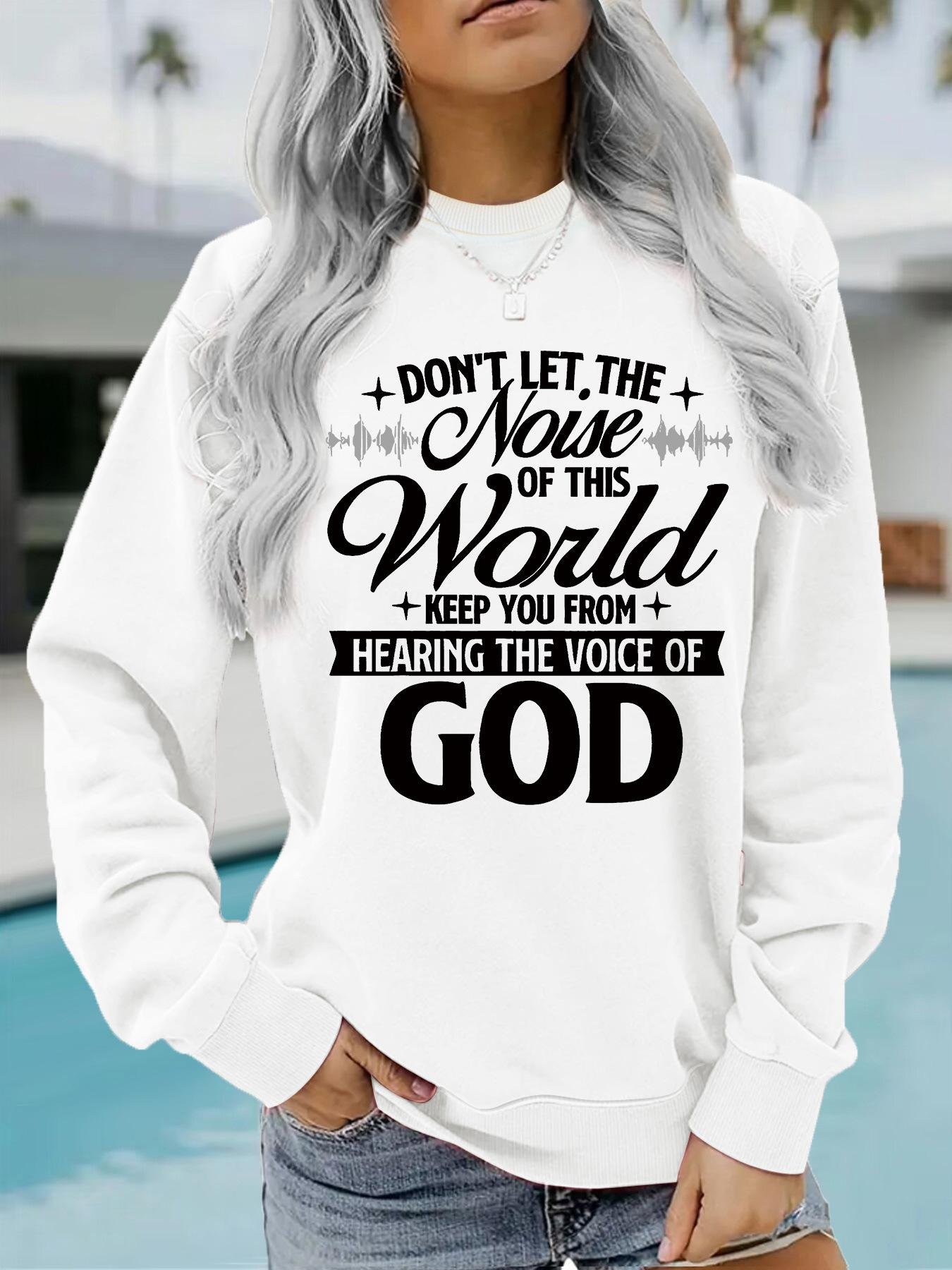 Voice of God Inspirational Printed Casual Loose Hoodie - Image 6