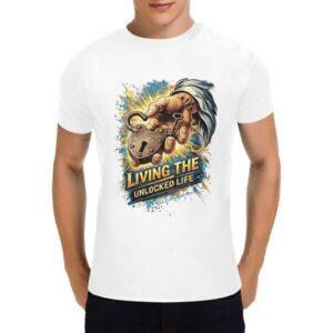 Unlocked Life - Men - Heavy Cotton T-Shirt - Front Print （Made in USA，Ships to USA Only）